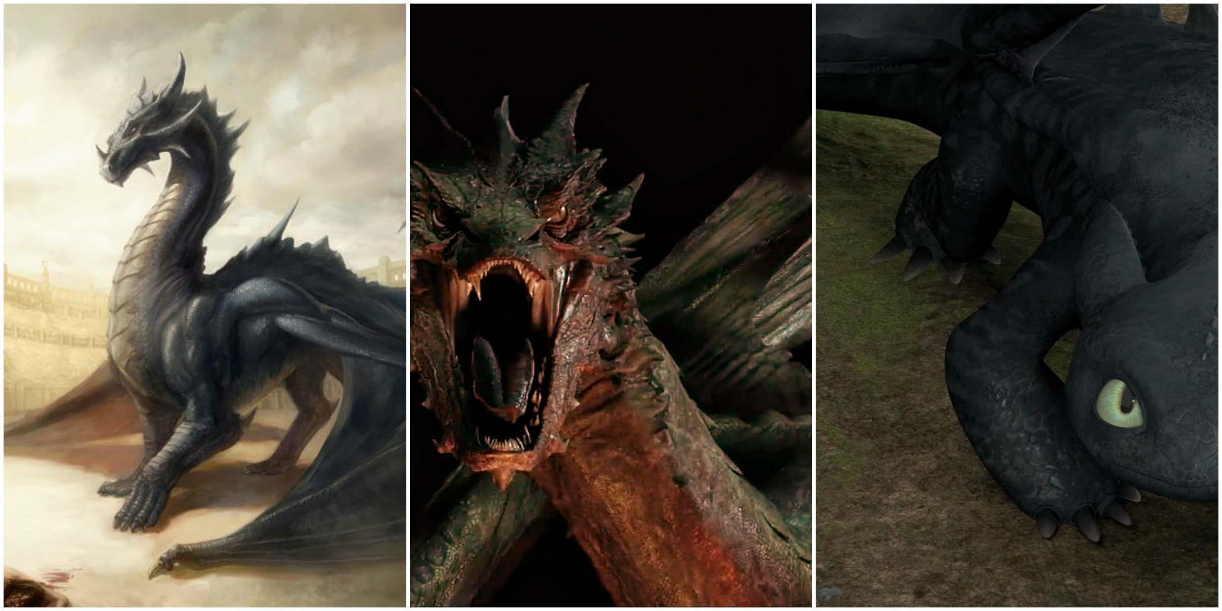 3. Drogon vs Smaug vs Toothless.